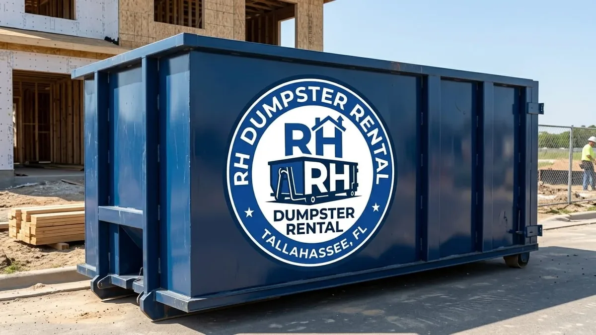 Roll-off dumpster rental in Crawfordville, FL delivered by RH Dumpster Rental Tallahassee Roll-off dumpster rental in Crawfordville, FL delivered by RH Dumpster Rental Tallahassee